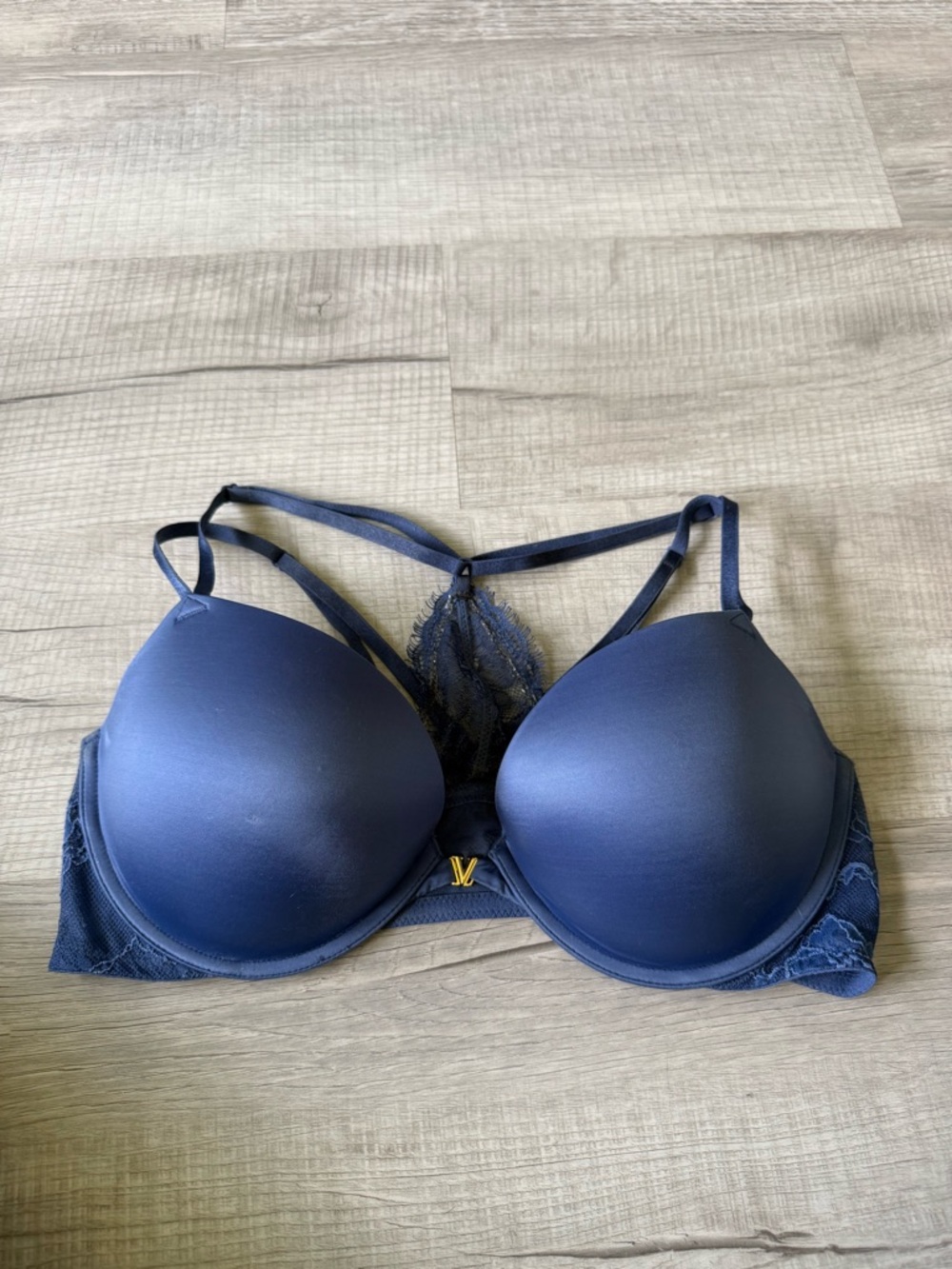 Victoria's Secret Navy Blue Lace Racerback Push-Up Bra